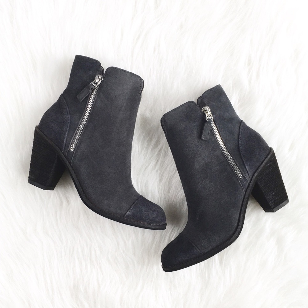Softwalk | charcoal stone suede captoe ankle boots